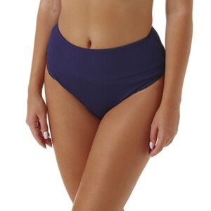Melissa Odabash Hamptons Navy Blue Ridges Bikini Swimsuit Bottoms Size 6